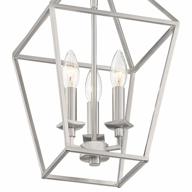 Aviary 9 1/2" Wide Brushed Nickel 3-Light Foyer Mini Pendant 6 Aviary 9 1/2" Wide Brushed Nickel 3-Light Foyer Mini Pendant - Image 4