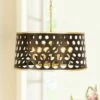 Bailey 24" Wide Matte Black Gold 6-Light Drum Pendant