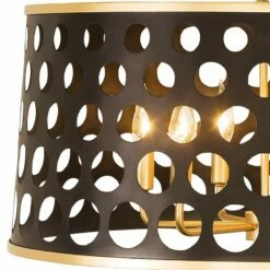 Bailey 24" Wide Matte Black Gold 6-Light Drum Pendant -Lighting Sales Shop bailey 24 inch wide matte black gold 6 light drum pendant 440k1views1