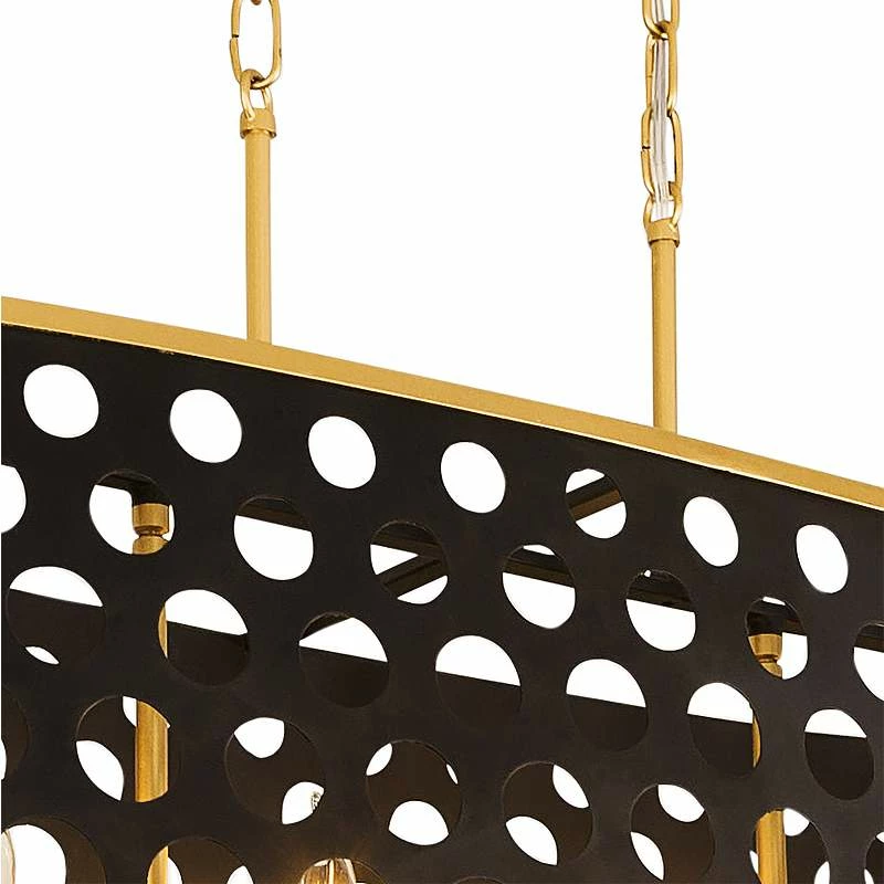 Bailey 44" Wide Matte Black Gold 6-Light Island Pendant 6 Bailey 44" Wide Matte Black Gold 6-Light Island Pendant - Image 4