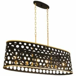 Bailey 44" Wide Matte Black Gold 6-Light Island Pendant 11 Bailey 44" Wide Matte Black Gold 6-Light Island Pendant -Lighting Sales Shop bailey 44 inch wide matte black gold 6 light island pendant 439k1views3