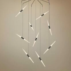 Ballet 21 1/4" Wide 9-Light Spreader Satin Black LED Pendant