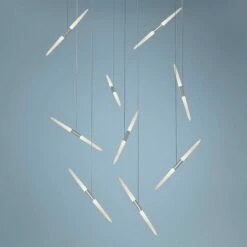 Ballet 21 1/4" Wide 9-Light Swag Satin Aluminum LED Pendant