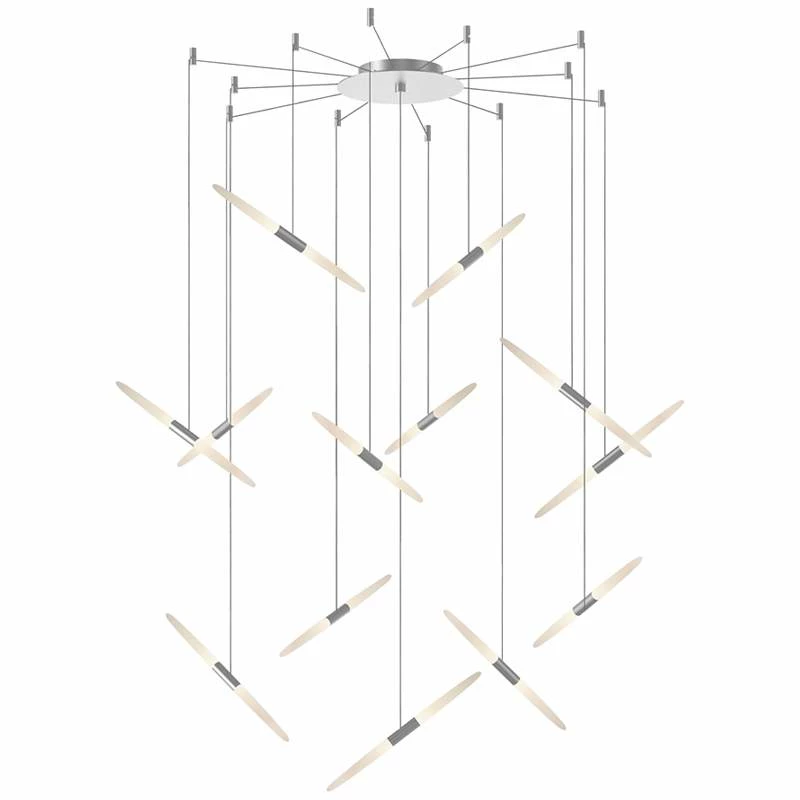 Ballet 27 1/4" Wide 13-Light Swag Satin Aluminum LED Pendant 4 Ballet 27 1/4" Wide 13-Light Swag Satin Aluminum LED Pendant - Image 2