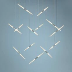 Ballet 27 1/4" Wide 13-Light Swag Satin Aluminum LED Pendant