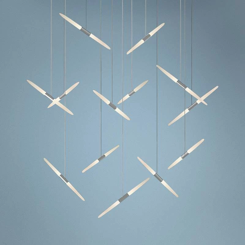 Ballet 27 1/4" Wide 13-Light Swag Satin Aluminum LED Pendant 3 Ballet 27 1/4" Wide 13-Light Swag Satin Aluminum LED Pendant