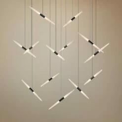 Ballet 27 1/4" Wide 13-Light Swag Satin Black LED Pendant