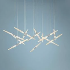 Ballet 27 1/4"W 13-Light Spreader Satin Aluminum LED Pendant