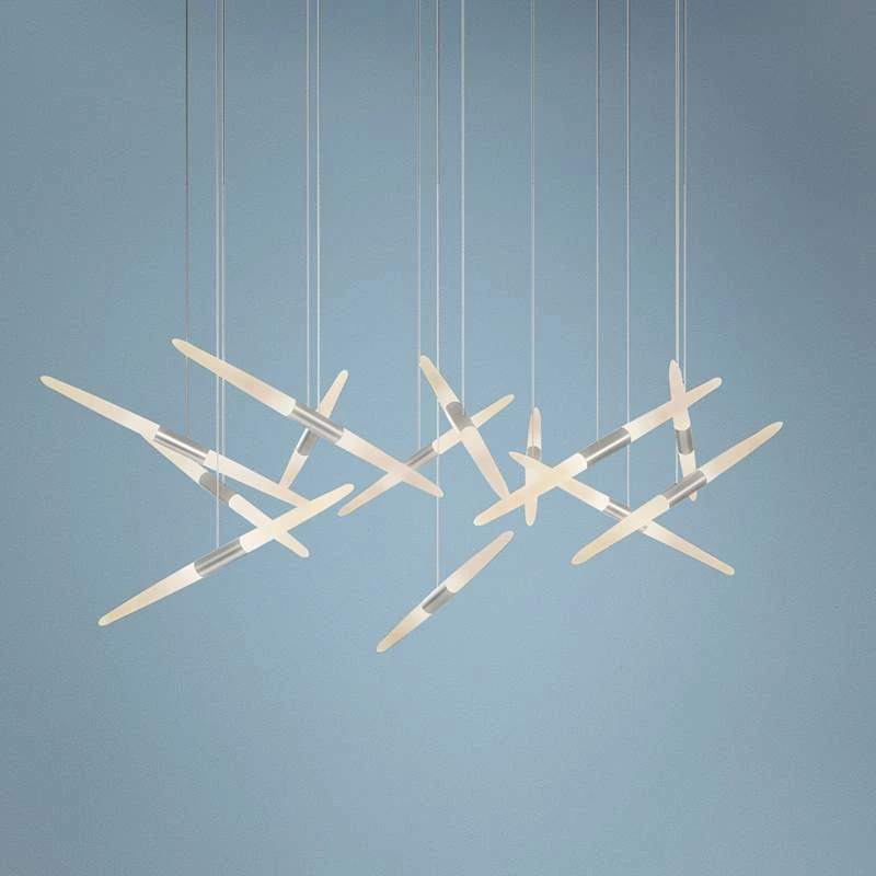 Ballet 27 1/4"W 13-Light Spreader Satin Aluminum LED Pendant 3 Ballet 27 1/4"W 13-Light Spreader Satin Aluminum LED Pendant