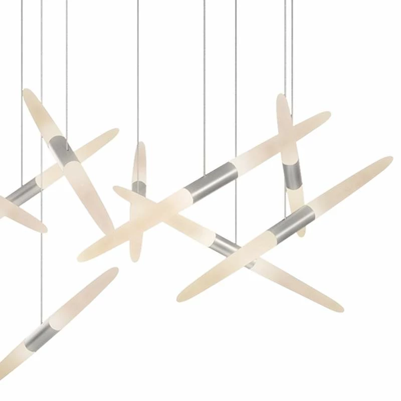 Ballet 27 1/4"W 13-Light Spreader Satin Aluminum LED Pendant 5 Ballet 27 1/4"W 13-Light Spreader Satin Aluminum LED Pendant - Image 3