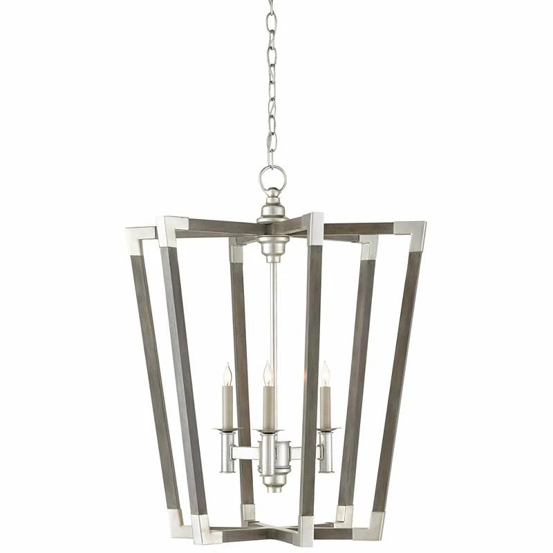 Bastian 23 1/2"W Chateau Gray Silver 3-Light Foyer Pendant 4 Bastian 23 1/2"W Chateau Gray Silver 3-Light Foyer Pendant - Image 2