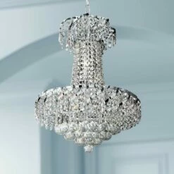 Belenus 18" Wide Traditional Chrome And Crystal Chandelier