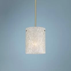 Besa Tamburo 8" Wide Glitter Stone Mini Pendant