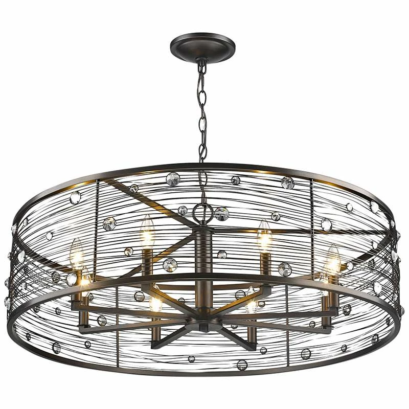 Golden Lighting Bijoux 33 1/4"W Brushed Etruscan Bronze 8-Light Chandelier 7 Golden Lighting Bijoux 33 1/4"W Brushed Etruscan Bronze 8-Light Chandelier - Image 5