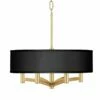 Black Faux Silk Ava 6-Light Gold Pendant Chandelier 2 Black Faux Silk Ava 6-Light Gold Pendant Chandelier -Lighting Sales Shop black faux silk ava 6 light gold pendant chandelier 693j6