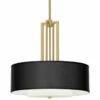 Black Faux Silk Carey 24" Gold 4-Light Chandelier