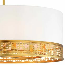 Blairmoor 25" Wide Honey Gold And Faux Silk Modern Pendant Light 7 Blairmoor 25" Wide Honey Gold And Faux Silk Modern Pendant Light -Lighting Sales Shop blairmoor 25 inch wide honey gold and faux silk modern pendant light 77p16views1