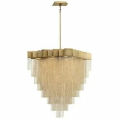 Bloomfield 31" Wide Antique Brush Gold LED Pendant Light -Lighting Sales Shop bloomfield 31 inch wide antique brush gold led pendant light 84j06views1