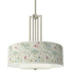 Botanical Carey 24" Brushed Nickel 4-Light Chandelier