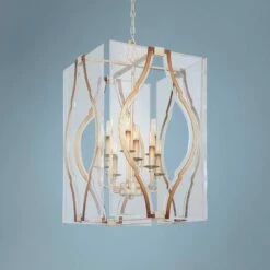 Brenton Cove 18"W Gold Mist Gold Leaf 8-Light Foyer Pendant