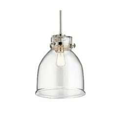 Briar 12" Wide Polished Nickel Mini Pendant With Bell Shade