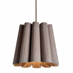 Bruck Renata 12 1/2"W Gray Oak And Ash Wood Pendant Light