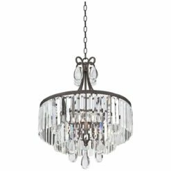 Bruini 20" Wide 4-Light Bronze And Crystal Chandelier -Lighting Sales Shop bruini 20 inch wide 4 light bronze and crystal chandelier 7f836views4