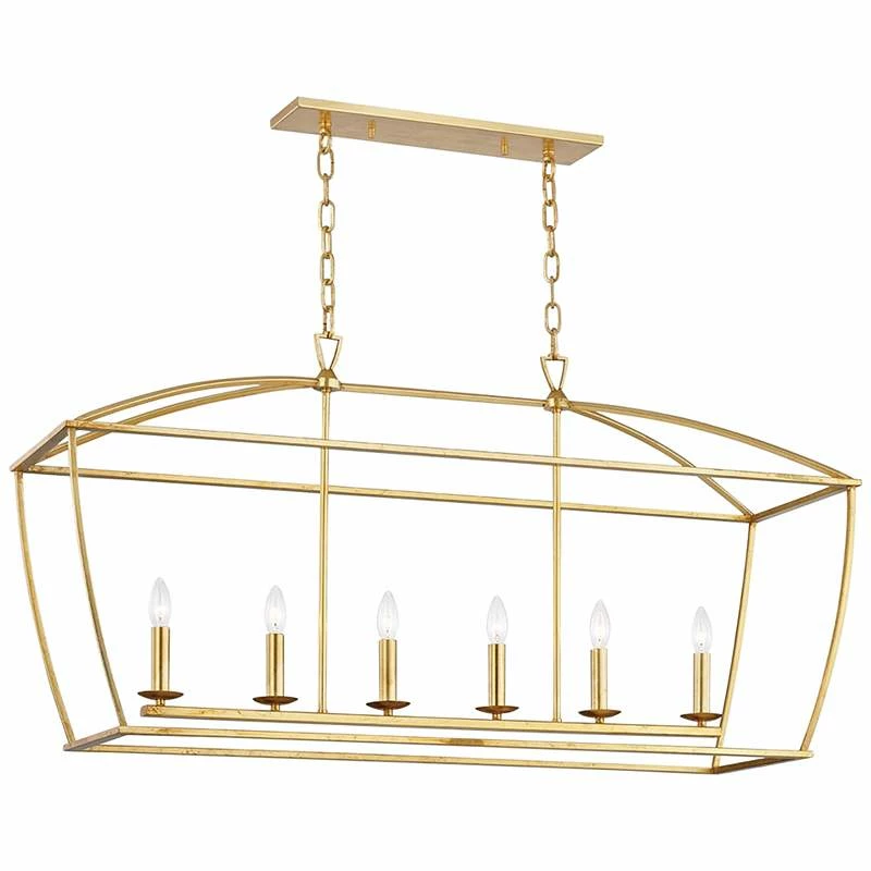 Bryant 48 1/4" Wide Gold Leaf 6-Light Island Pendant Light 3 Bryant 48 1/4" Wide Gold Leaf 6-Light Island Pendant Light