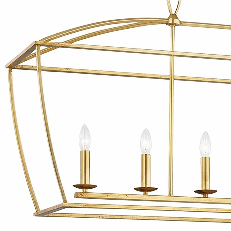 Bryant 48 1/4" Wide Gold Leaf 6-Light Island Pendant Light 4 Bryant 48 1/4" Wide Gold Leaf 6-Light Island Pendant Light - Image 2