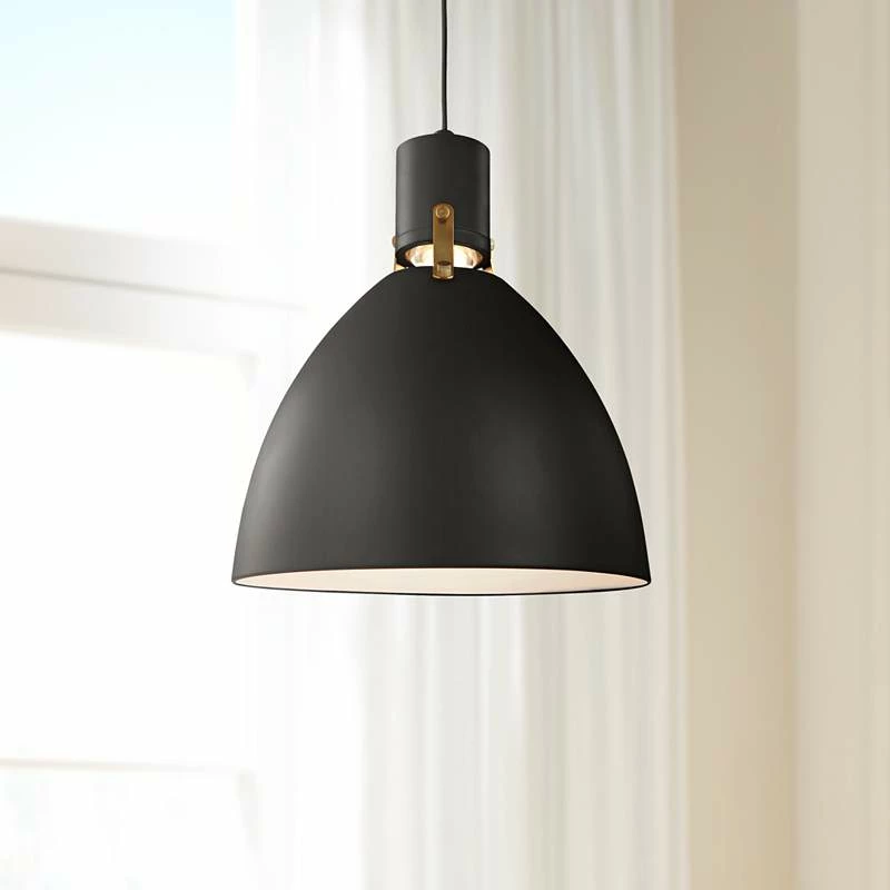 Brynne 14" Wide Matte Black LED Pendant Light 4 Brynne 14" Wide Matte Black LED Pendant Light - Image 2