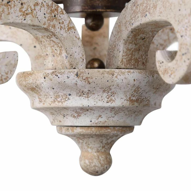 Cachil 15 1/2"W Weathered White 3-Light Lantern Chandelier 4 Cachil 15 1/2"W Weathered White 3-Light Lantern Chandelier - Image 2