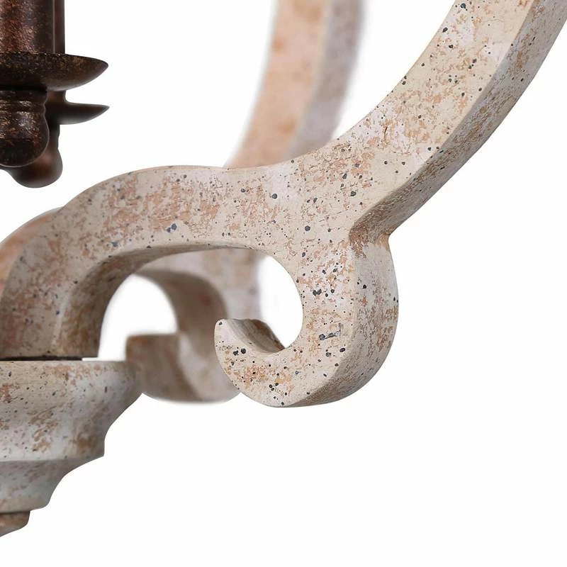 Cachil 15 1/2"W Weathered White 3-Light Lantern Chandelier 5 Cachil 15 1/2"W Weathered White 3-Light Lantern Chandelier - Image 3