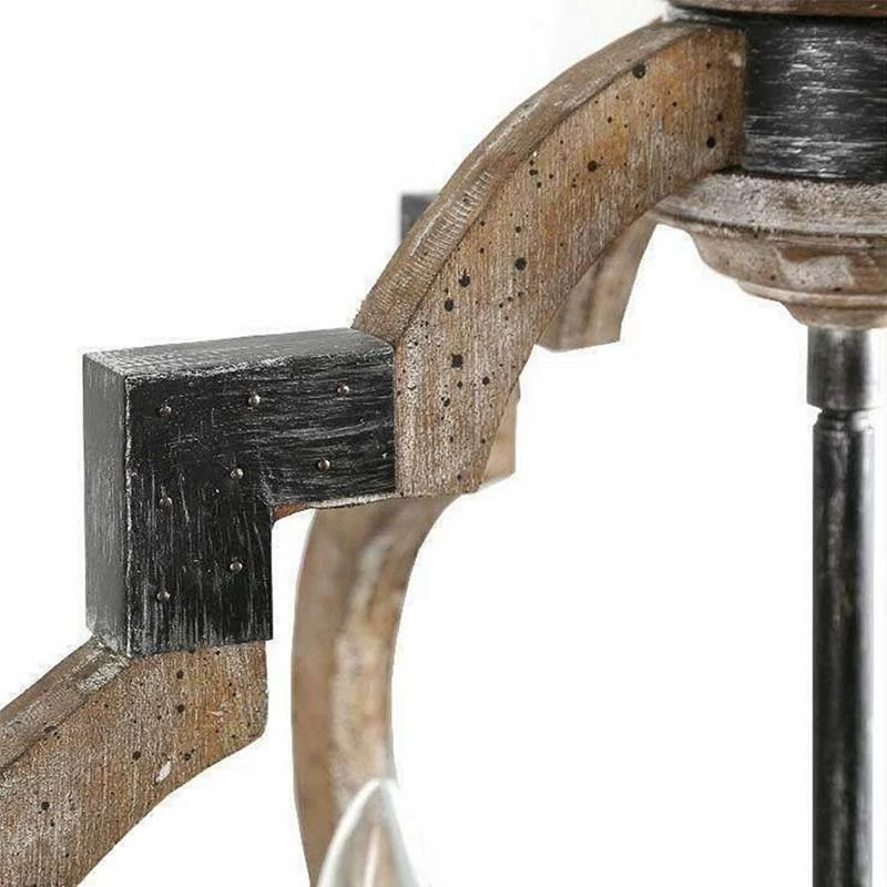 Cachil 19 3/4"W Distressed Wood 4-Light Lantern Chandelier 6 Cachil 19 3/4"W Distressed Wood 4-Light Lantern Chandelier - Image 4