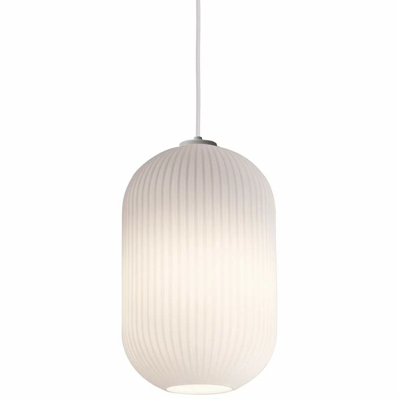 AFX Callie 9" Wide Frosted White Ribbed Glass Mini Pendant 4 AFX Callie 9" Wide Frosted White Ribbed Glass Mini Pendant - Image 2