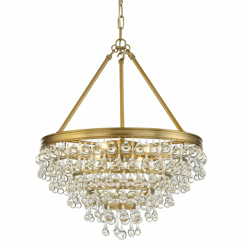 Calypso 20" Wide Vibrant Gold And Crystal Teardrop Chandelier 5 Calypso 20" Wide Vibrant Gold And Crystal Teardrop Chandelier - Image 3