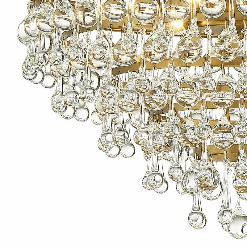 Calypso 20" Wide Vibrant Gold And Crystal Teardrop Chandelier 6 Calypso 20" Wide Vibrant Gold And Crystal Teardrop Chandelier - Image 4