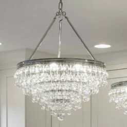 Calypso 24" Wide Polished Chrome And Crystal Chandelier -Lighting Sales Shop calypso 24 inch wide polished chrome and crystal chandelier 7f895cropped