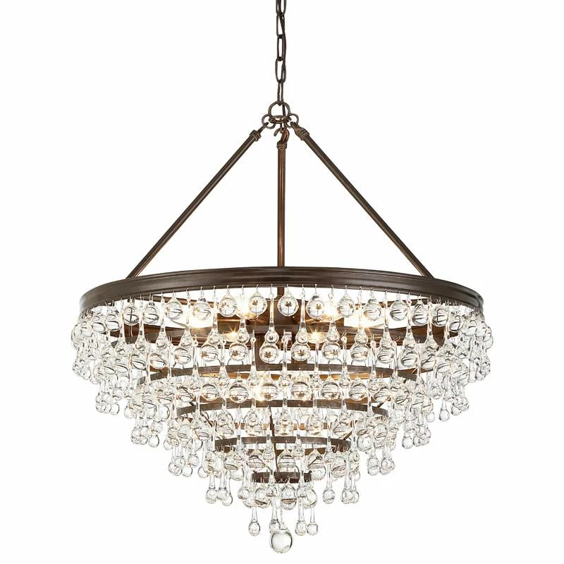 Calypso 24" Wide Vibrant Bronze And Crystal Chandelier 4 Calypso 24" Wide Vibrant Bronze And Crystal Chandelier - Image 2