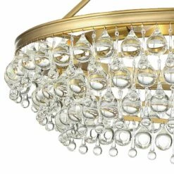 Calypso 30"W Vibrant Gold And Crystal Teardrop Chandelier -Lighting Sales Shop calypso 30 inchw vibrant gold and crystal teardrop chandelier 62e48views1