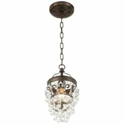 Calypso 7 1/2" Wide Vibrant Bronze And Crystal Mini Chandelier -Lighting Sales Shop calypso 7 and one half inch wide vibrant bronze and crystal mini chandelier 71x59views3