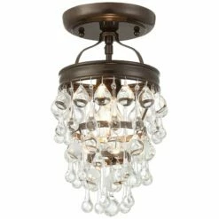 Calypso 7 1/2" Wide Vibrant Bronze And Crystal Mini Chandelier -Lighting Sales Shop calypso 7 and one half inch wide vibrant bronze and crystal mini chandelier 71x59views4
