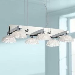 Caramico 29 3/4" Wide Chrome Kitchen Island Light Chandelier