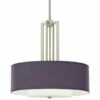 Carey 24" Silk Eggplant Double Drum Shade Chandelier