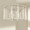 Carson 28"W Polished Nickel And Crystal 6-Light Chandelier -Lighting Sales Shop carson 28 inchw polished nickel and crystal 6 light chandelier 40m61cropped