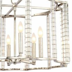 Carson 28"W Polished Nickel And Crystal 6-Light Chandelier -Lighting Sales Shop carson 28 inchw polished nickel and crystal 6 light chandelier 40m61views1