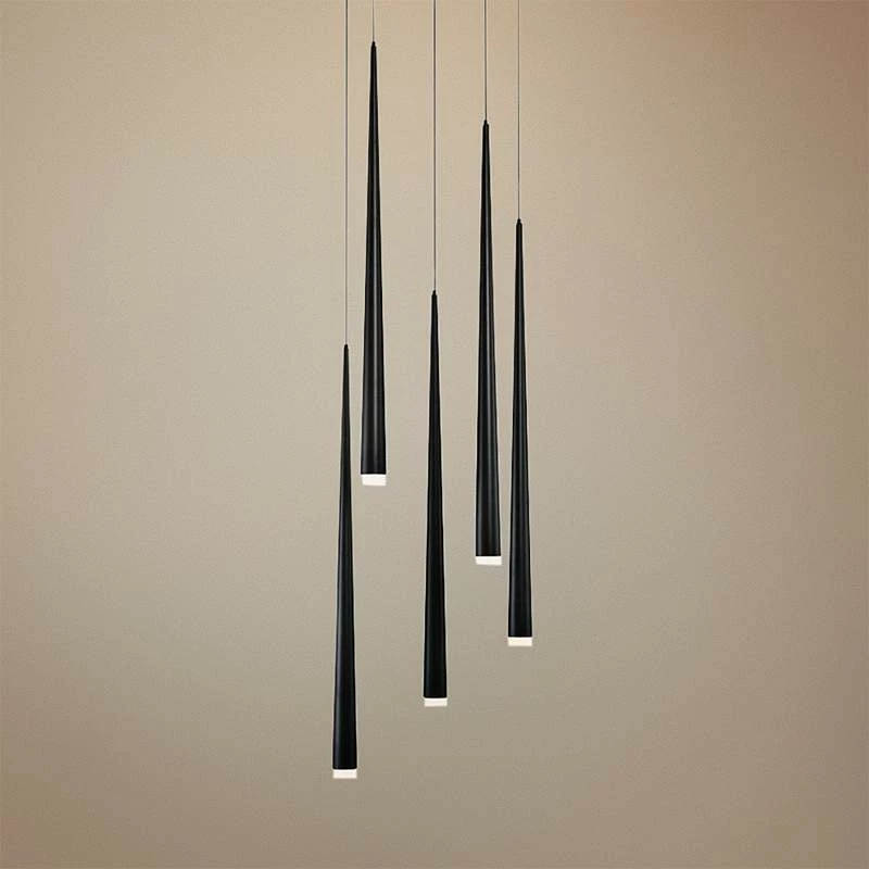Cascade 17" Wide Matte Black LED 5-Light Multi Light Pendant 3 Cascade 17" Wide Matte Black LED 5-Light Multi Light Pendant