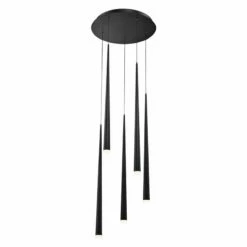 Cascade 17" Wide Matte Black LED 5-Light Multi Light Pendant 8 Cascade 17" Wide Matte Black LED 5-Light Multi Light Pendant -Lighting Sales Shop cascade 17 inch wide matte black led 5 light multi light pendant 55r20views1