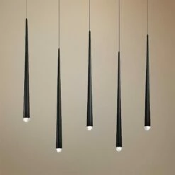 Cascade 40" Wide Matte Black Modern LED Kitchen Island Light Pendant