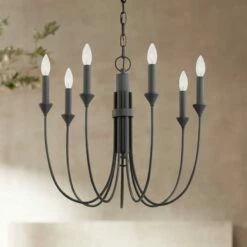 Troy Cate 21 1/2" Wide Forged Iron 7-Light Chandelier