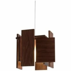 Cerno Abeo 15" Wide Dark Stained Walnut Modern LED Pendant Light -Lighting Sales Shop cerno abeo 15 inch wide dark stained walnut modern led pendant light 1r646views1